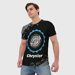 Футболка мужская Chrysler в стиле Top Gear со следами шин на фоне, цвет: 3D-принт — фото 2