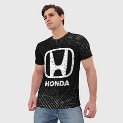 Футболка мужская Honda с потертостями на темном фоне, цвет: 3D-принт — фото 2