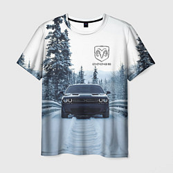 Футболка мужская Dodge in winter forest, цвет: 3D-принт