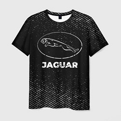 Футболка мужская Jaguar с потертостями на темном фоне, цвет: 3D-принт
