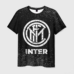 Футболка мужская Inter с потертостями на темном фоне, цвет: 3D-принт