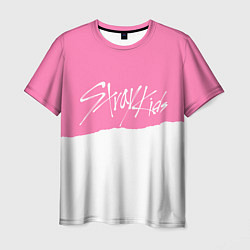 Футболка мужская Stray Kids pink and white, цвет: 3D-принт