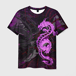 Футболка мужская Неоновый дракон purple dragon, цвет: 3D-принт