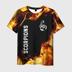 Футболка мужская Scorpions и пылающий огонь, цвет: 3D-принт