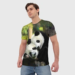 Футболка мужская Влюблённые панды, цвет: 3D-принт — фото 2
