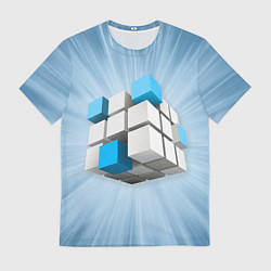 Футболка мужская Трёхцветный кубик Рубика, цвет: 3D-принт