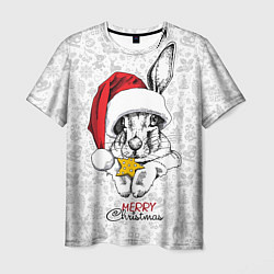 Футболка мужская Rabbit with cookies, merry Christmas, цвет: 3D-принт