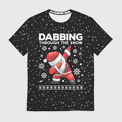 Футболка мужская Santa dabbing, through the snow, цвет: 3D-принт