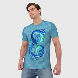 Футболка мужская Синий дракон в форме цифры 8, цвет: 3D-принт — фото 2