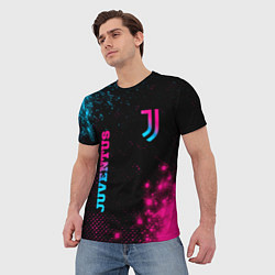 Футболка мужская Juventus - neon gradient: надпись, символ, цвет: 3D-принт — фото 2