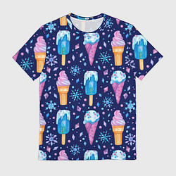 Футболка мужская Новогоднее мороженое, цвет: 3D-принт