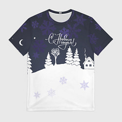 Футболка мужская С новым годом! минимализм, цвет: 3D-принт