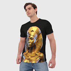 Футболка мужская Нейросеть - золотая египетская богиня, цвет: 3D-принт — фото 2
