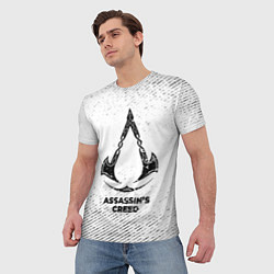 Футболка мужская Assassins Creed с потертостями на светлом фоне, цвет: 3D-принт — фото 2