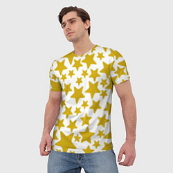 Футболка мужская Жёлтые звезды, цвет: 3D-принт — фото 2