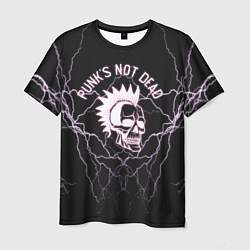 Футболка мужская Punks not dead череп и молнии, цвет: 3D-принт