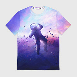Футболка мужская Космонавт в безвоздушном пространстве, цвет: 3D-принт