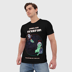 Футболка мужская 8bit Космический котик ищет новую жизнь, цвет: 3D-принт — фото 2