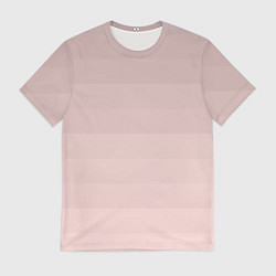 Мужская футболка Монохромный полосатый розовато-бежевый
