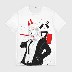 Футболка мужская Пауэр на белом фоне, цвет: 3D-принт