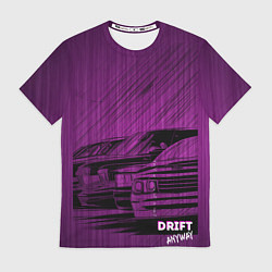 Футболка мужская Drift anyway следуй за белым кроликом, цвет: 3D-принт