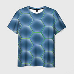 Футболка мужская Синии шестигранники, цвет: 3D-принт