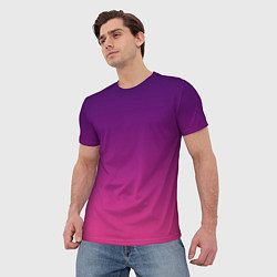 Футболка мужская Фиолетово малиновый градиент, цвет: 3D-принт — фото 2