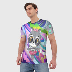 Футболка мужская Девочка енот балерина, цвет: 3D-принт — фото 2