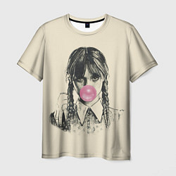 Футболка мужская Wednesday bubble gum, цвет: 3D-принт