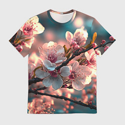 Футболка мужская Цветочная сакура, цвет: 3D-принт