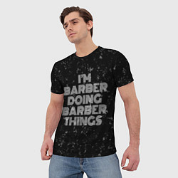 Футболка мужская Im barber doing barber things: на темном, цвет: 3D-принт — фото 2
