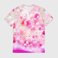 Футболка мужская Розовое множество красок и пузырей, цвет: 3D-принт