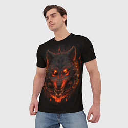 Футболка мужская Морда огненного волка, цвет: 3D-принт — фото 2