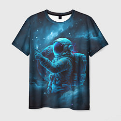 Футболка мужская An astronaut in blue space, цвет: 3D-принт