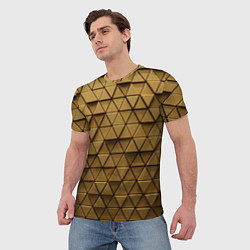 Футболка мужская Золотые треугольники, цвет: 3D-принт — фото 2