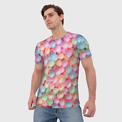 Футболка мужская Разноцветные шарики, цвет: 3D-принт — фото 2