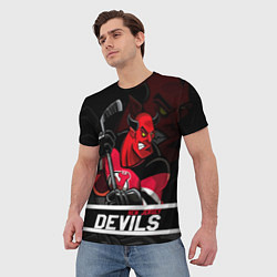 Футболка мужская New Jersey Devils маскот, цвет: 3D-принт — фото 2