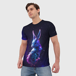Футболка мужская Космический звёздный кролик, цвет: 3D-принт — фото 2