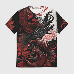 Футболка мужская Красный Irezumi узор, цвет: 3D-принт