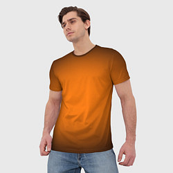 Футболка мужская Кислотный оранжевый с градиентом, цвет: 3D-принт — фото 2