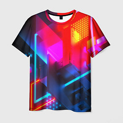 Футболка мужская Neon stripes color, цвет: 3D-принт