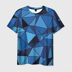 Футболка мужская Синие треугольники, абстракт, цвет: 3D-принт