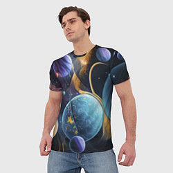 Футболка мужская Планеты во вселенной, цвет: 3D-принт — фото 2