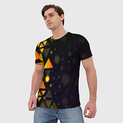 Футболка мужская Светящиеся треугольники боко, цвет: 3D-принт — фото 2