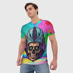 Футболка мужская Хипстер скелет, цвет: 3D-принт — фото 2