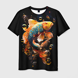 Футболка мужская Золотая рыбка с изумрудной чешуей, цвет: 3D-принт