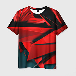 Футболка мужская Острые осколки красные, цвет: 3D-принт