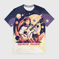 Футболка мужская Space music, цвет: 3D-принт