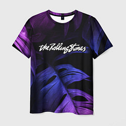 Футболка мужская Rolling Stones neon monstera, цвет: 3D-принт