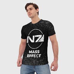 Футболка мужская Mass Effect с потертостями на темном фоне, цвет: 3D-принт — фото 2